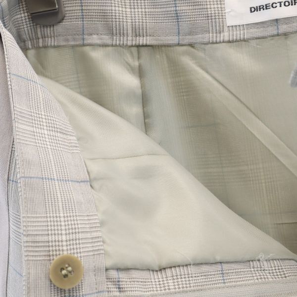 未使用 DIRECTOIRE ディレクトワール チェック柄 ミディ丈 ラップスカート 38 ライトグレー レディース