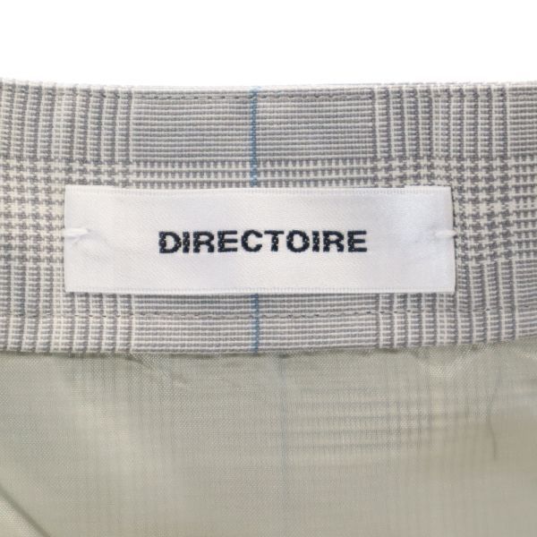未使用 DIRECTOIRE ディレクトワール チェック柄 ミディ丈 ラップスカート 38 ライトグレー レディース
