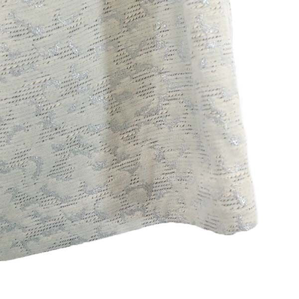 未使用 Unaca アナカ 総柄 ミディ丈 タック スカート 38 ホワイト レディース