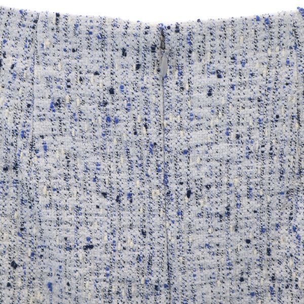 未使用 Unaca アナカ 総柄 フリンジ裾 ミディスカート 38 ホワイト系 レディース