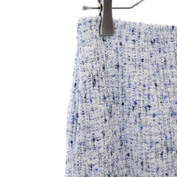 未使用 Unaca アナカ 総柄 フリンジ裾 ミディスカート 38 ホワイト系 レディース