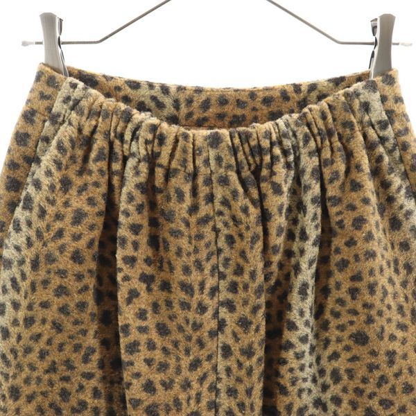 未使用 ラインドミニョン 日本製 ヒョウ柄 ミディ丈 スカート 38 茶系 LIGNE DE MIGNON レディース