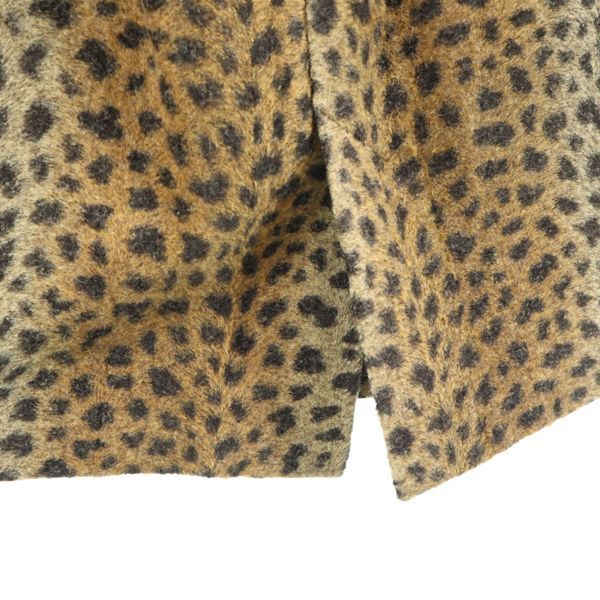 未使用 ラインドミニョン 日本製 ヒョウ柄 ミディ丈 スカート 38 茶系 LIGNE DE MIGNON レディース