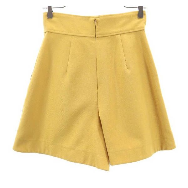 未使用 Rirandture リランドチュール キュロット ショートパンツ 1 マスタード フロントボタン バックジップ レディース