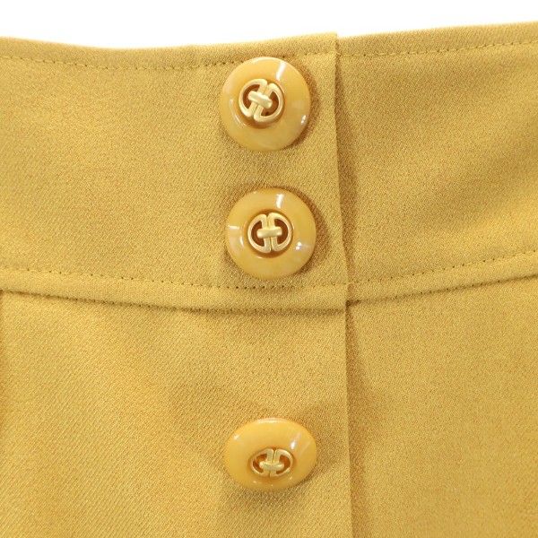 未使用 Rirandture リランドチュール キュロット ショートパンツ 1 マスタード フロントボタン バックジップ レディース