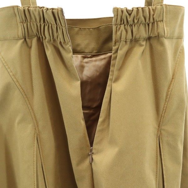 未使用 Mystrada マイストラーダ ロング丈 切替 プリーツ トレンチスカート 38 カーキ系 バックジップ レディース