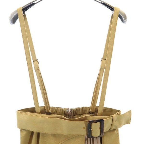 未使用 Mystrada マイストラーダ ロング丈 切替 プリーツ トレンチスカート 38 カーキ系 バックジップ レディース