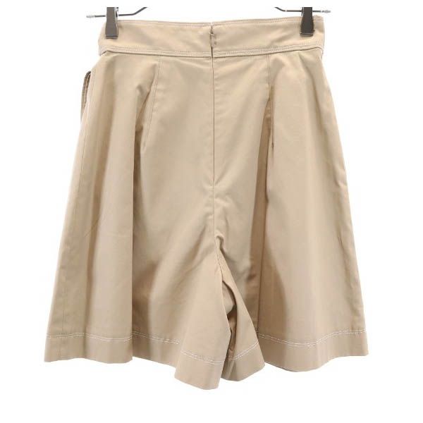 未使用 Rirandture リランドチュール ラップスカート風キュロット ショートパンツ 0 ベージュ系 バックジップ ウエストリボン レディース