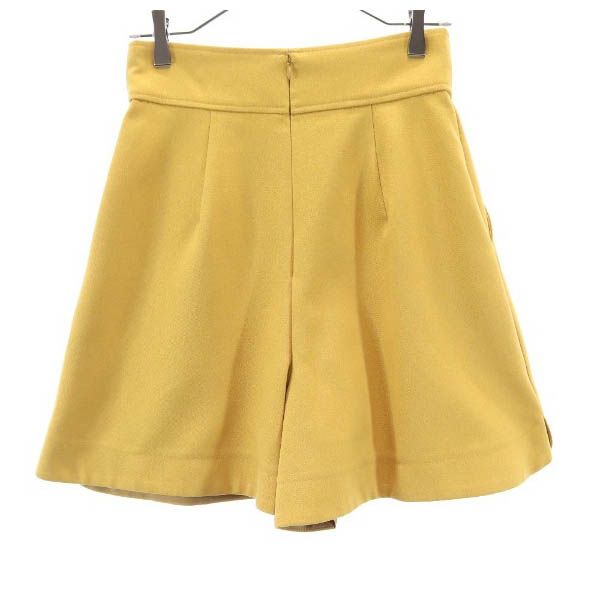 未使用 Rirandture リランドチュール キュロット ショートパンツ 2 マスタード フロントボタン バックジップ レディース