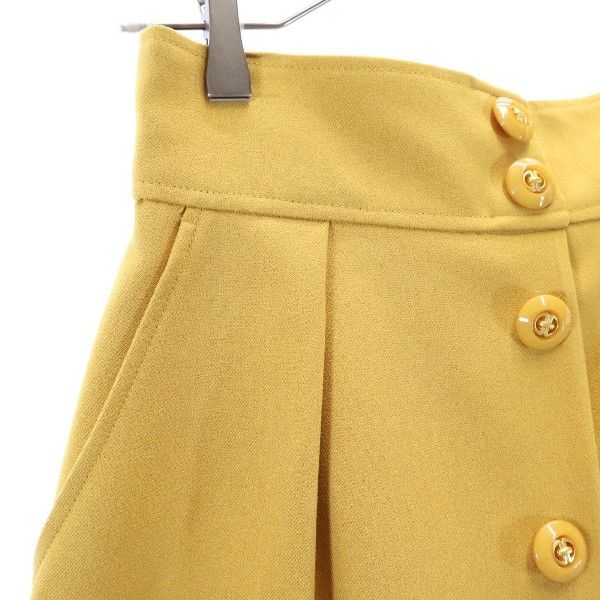 未使用 Rirandture リランドチュール キュロット ショートパンツ 2 マスタード フロントボタン バックジップ レディース