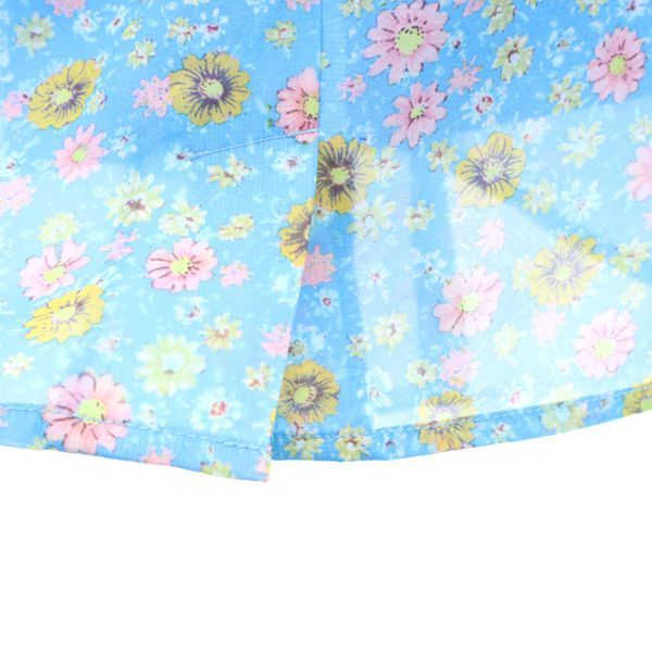 未使用 titty&co ティティーアンドコー 花柄 ミディ丈 シアフラワー タイトスカート M ライトブルー レディース