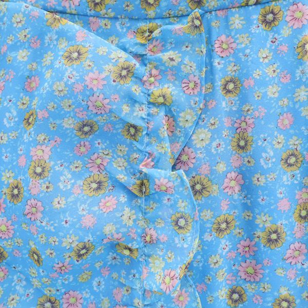 未使用 titty&co ティティーアンドコー 花柄 ミディ丈 シアフラワー タイトスカート M ライトブルー レディース