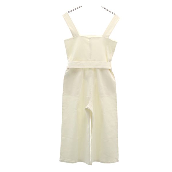 未使用 LINE&DOT ラインアンドドット サロペット S 白 ジャンプスーツ オールインワン ウエストベルト レディース