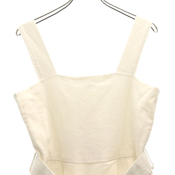 未使用 LINE&DOT ラインアンドドット サロペット S 白 ジャンプスーツ オールインワン ウエストベルト レディース