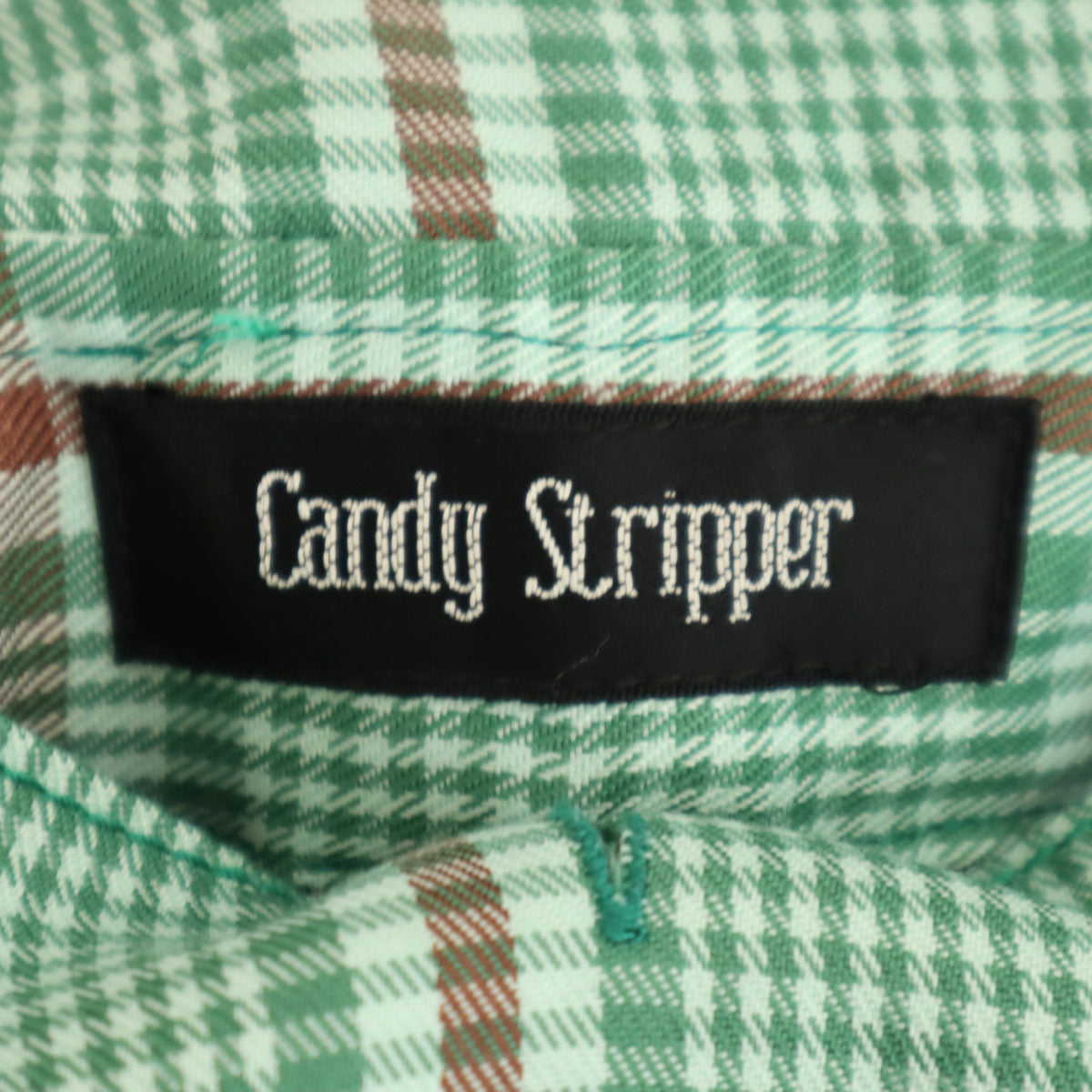 Candy Stripper キャンディーストリッパー チェック ロング丈 プリ-ツ スカート S グリーン系 2WAY レディース