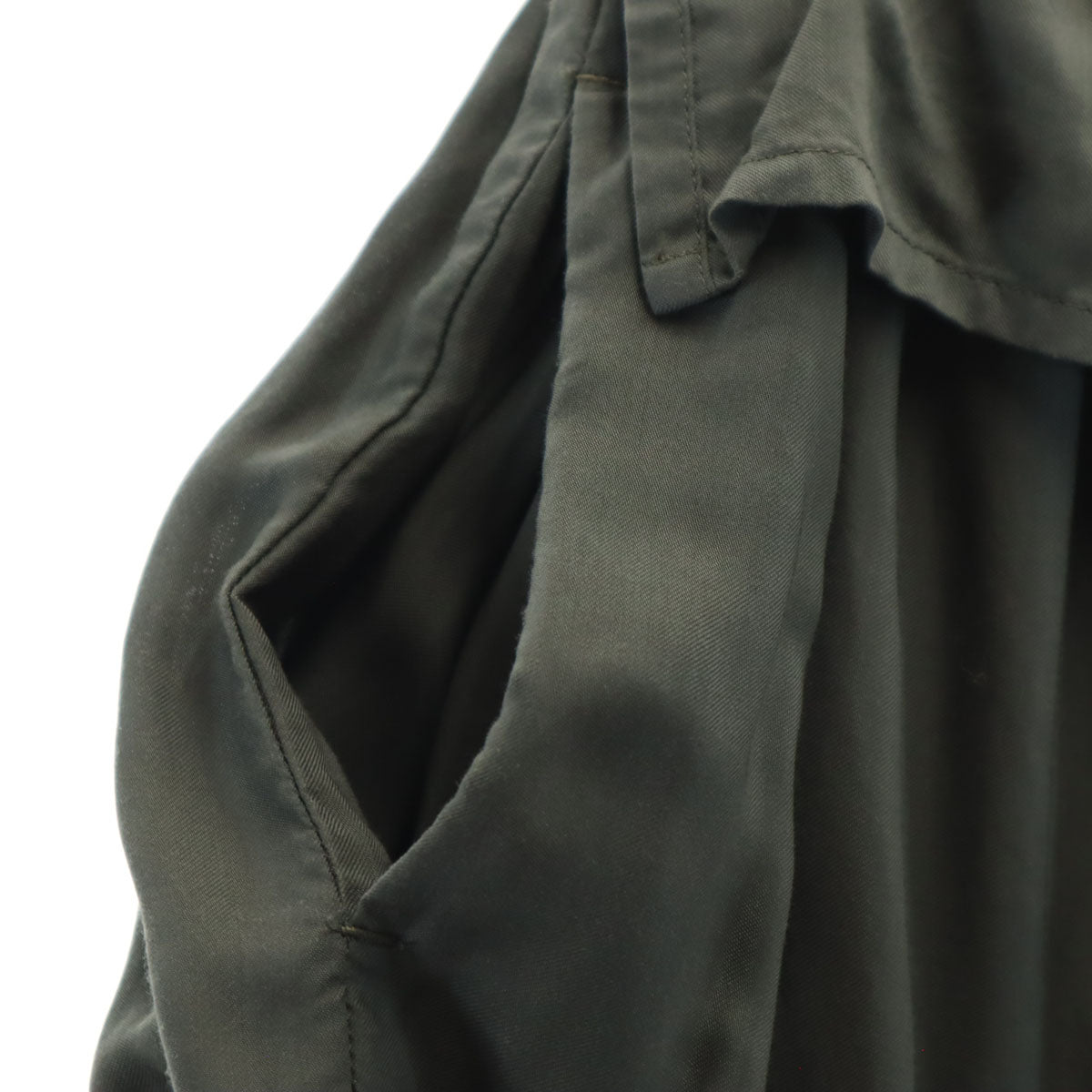 Y's ワイズ 日本製 ロング丈 ギャザースカート 2 チャコールカーキ ヨウジヤマモト レディース