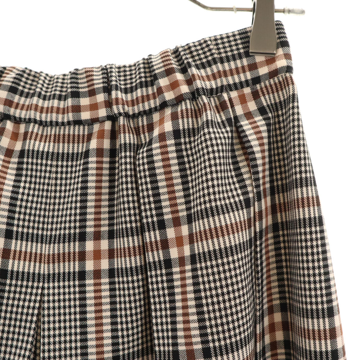 Diagram ダイアグラム 日本製 チェック柄 ガウチョパンツ 36 黒系 レディース