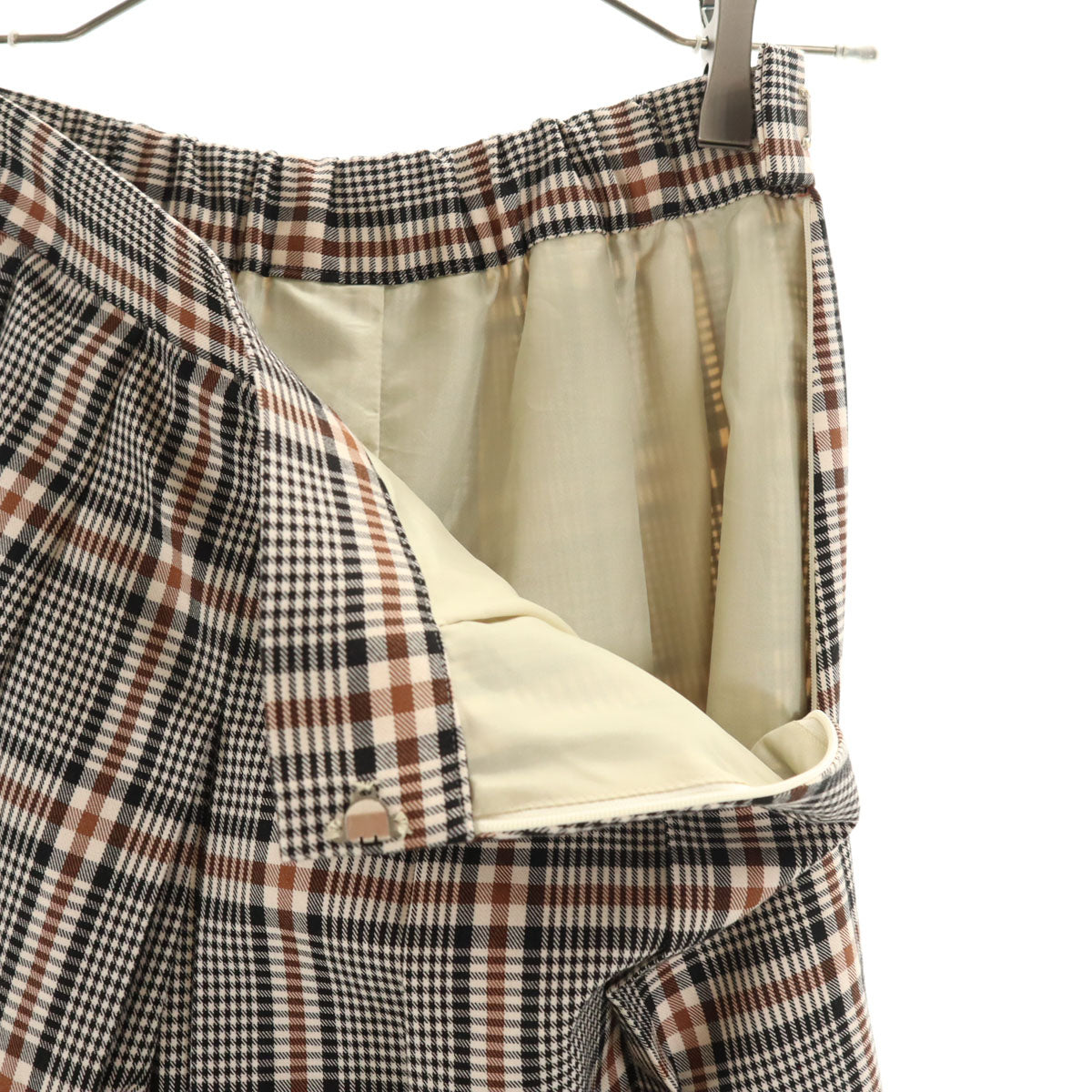 Diagram ダイアグラム 日本製 チェック柄 ガウチョパンツ 36 黒系 レディース