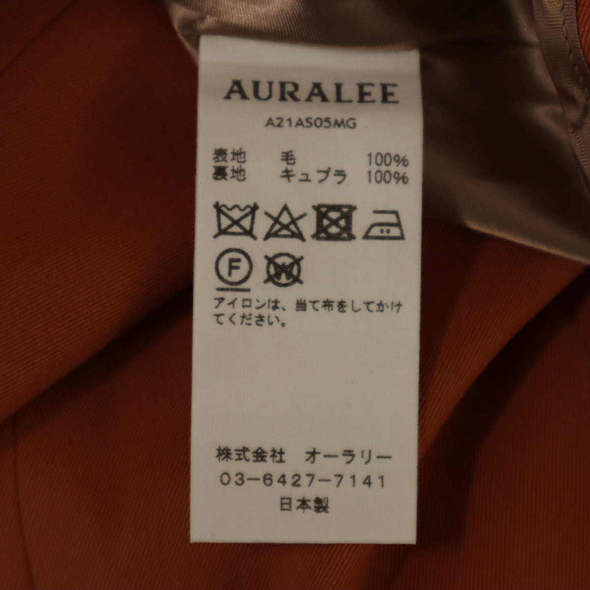 AURALEE オーラリー 日本製 ロング丈 ボックス プリーツスカート テラコッタ レディース