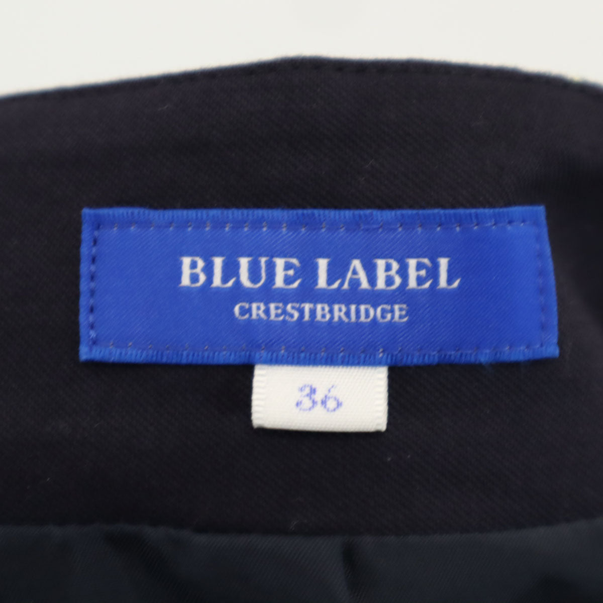 BLUE LABEL CRESTBRIDGE ブルーレーベルクレストブリッジ チェック柄 ミディ丈 スカート 36 ネイビー レディース