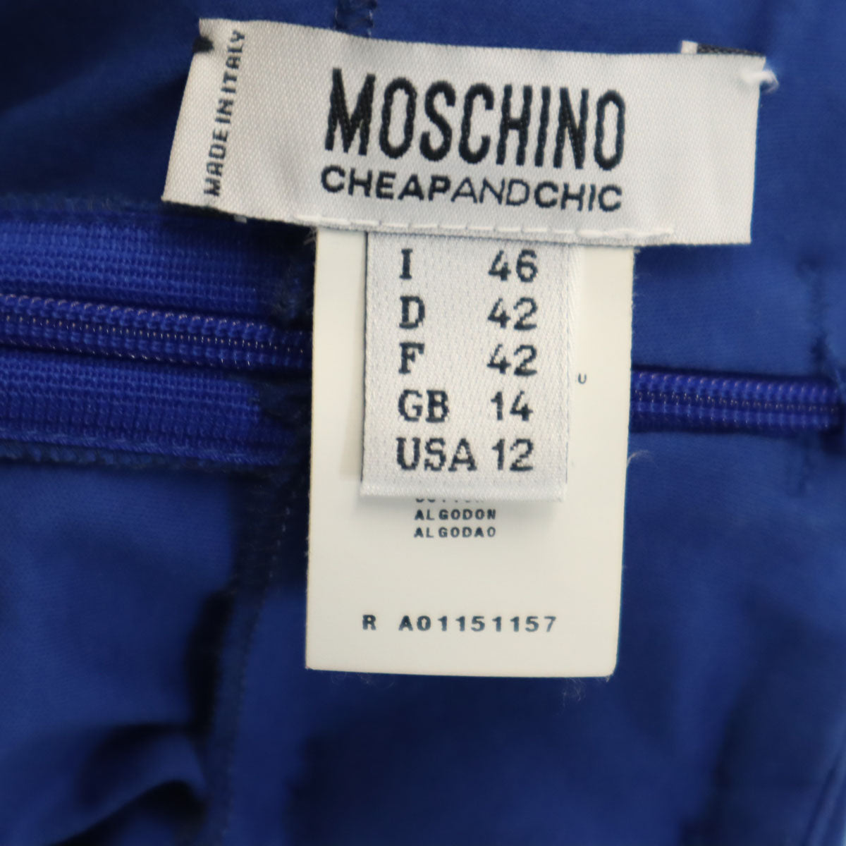 MOSCHINO モスキーノ イタリア製 ミディ丈 スカート 46 ブルー レディース