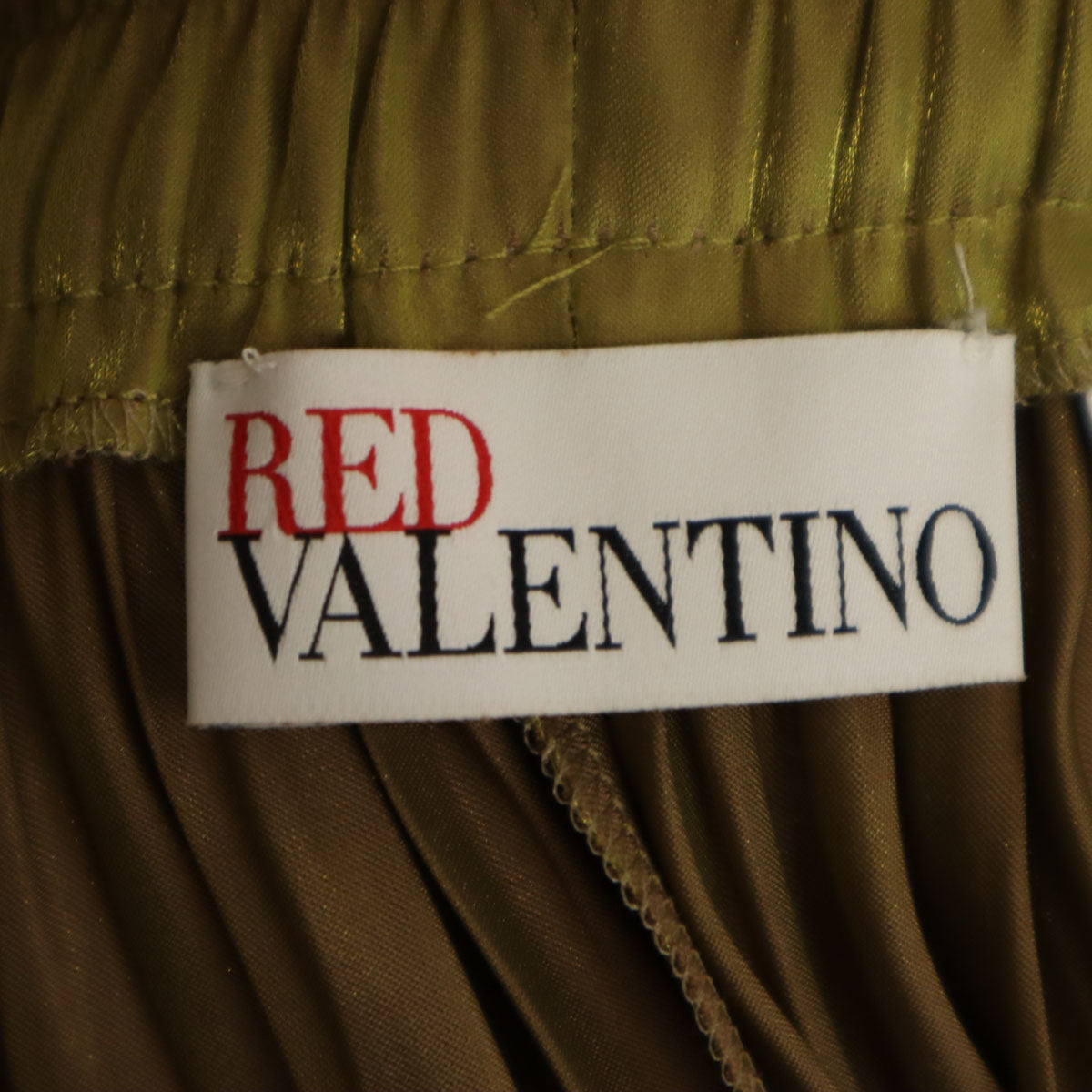 RED VALENTINO レッドヴァレンティノ ハンガリー製 ミモレ丈 プリーツスカート 44 玉虫色系 レディース