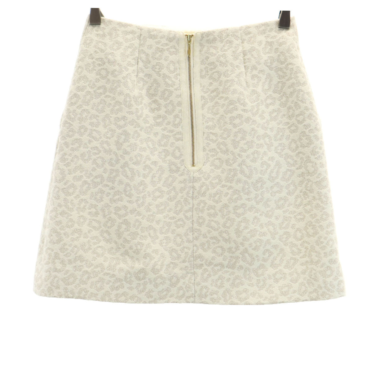 Ray Beams レイビームス レオパード柄 ジャガード ミニスカート 0 アイボリー ヒョウ柄 レディース