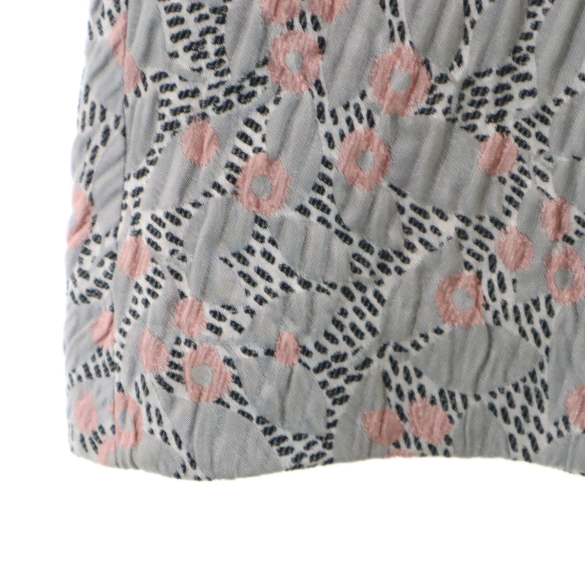 Rene ルネ 日本製 総柄 ミディ丈 TISSUE社 ジャガード フレアスカート 34 グレー レディース