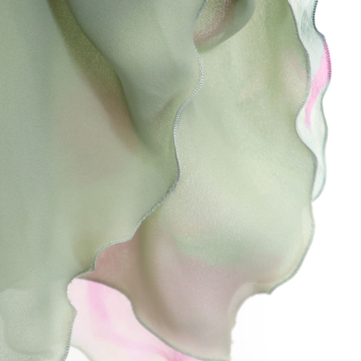 ARMANI COLLEZIONI アルマーニコレッツォーニ イタリア製 花柄 ミモレ丈 フレアスカート 38 グリーングレー系 シフォン レディース