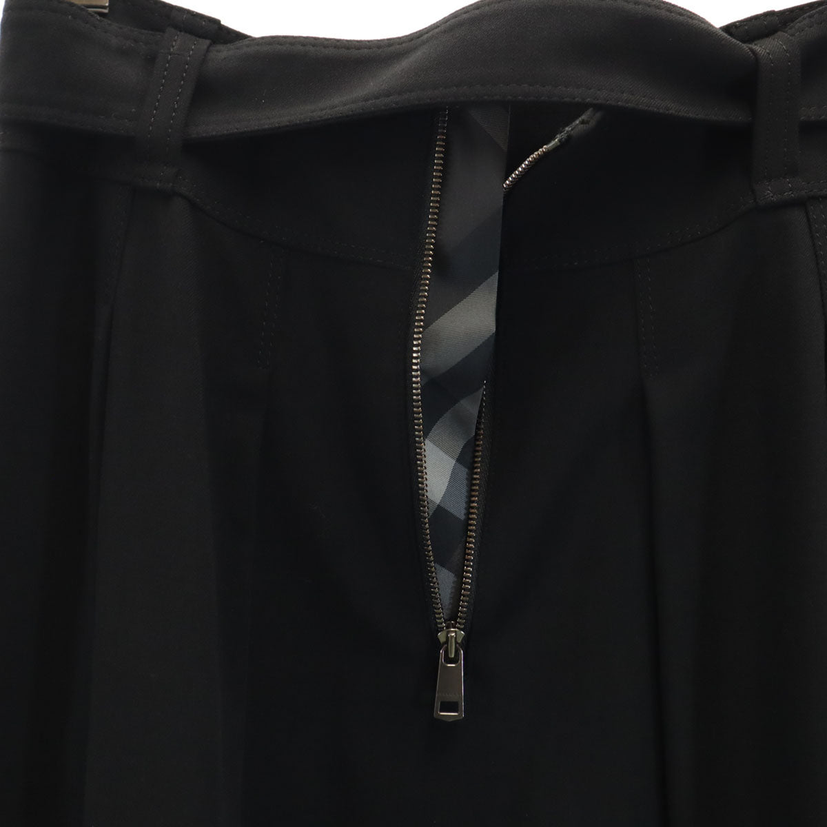 BURBERRY LONDON バーバリーロンドン 日本製 ミディ丈 トレンチ スカート 36 ブラック 三陽商会 レディース