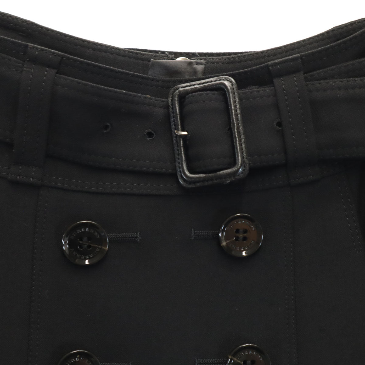 BURBERRY LONDON バーバリーロンドン 日本製 ミディ丈 トレンチ スカート 36 ブラック 三陽商会 レディース