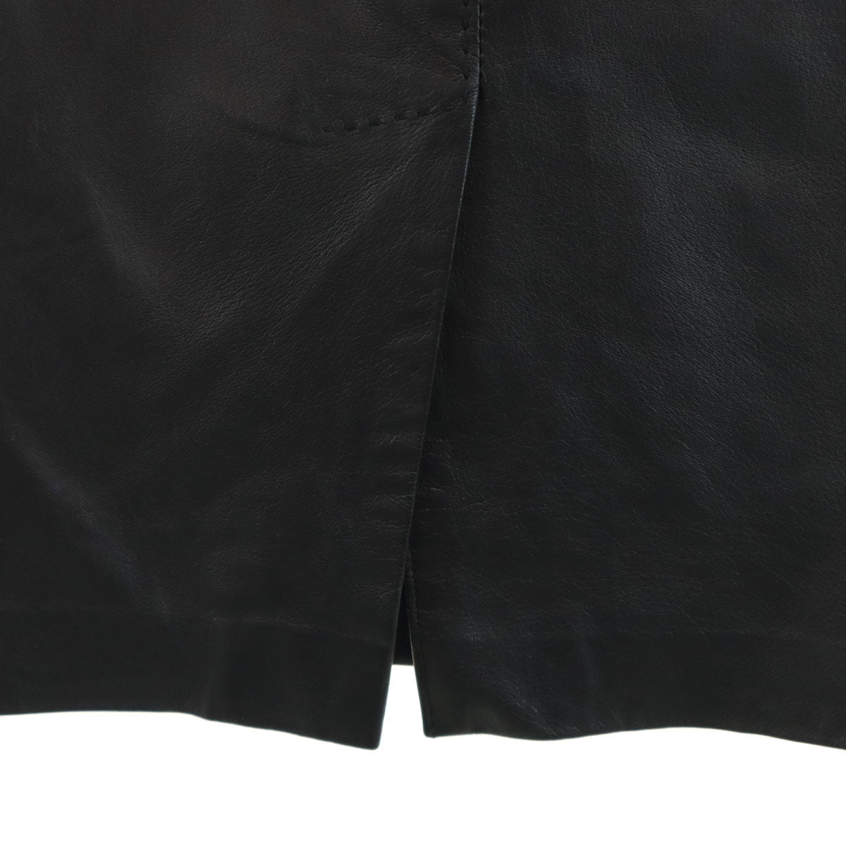 RALPH LAUREN COLLECTION ラルフローレン コレクション USA製 パープルレーベル ミディ丈 レザー タイトスカート 2 ブラック レディース