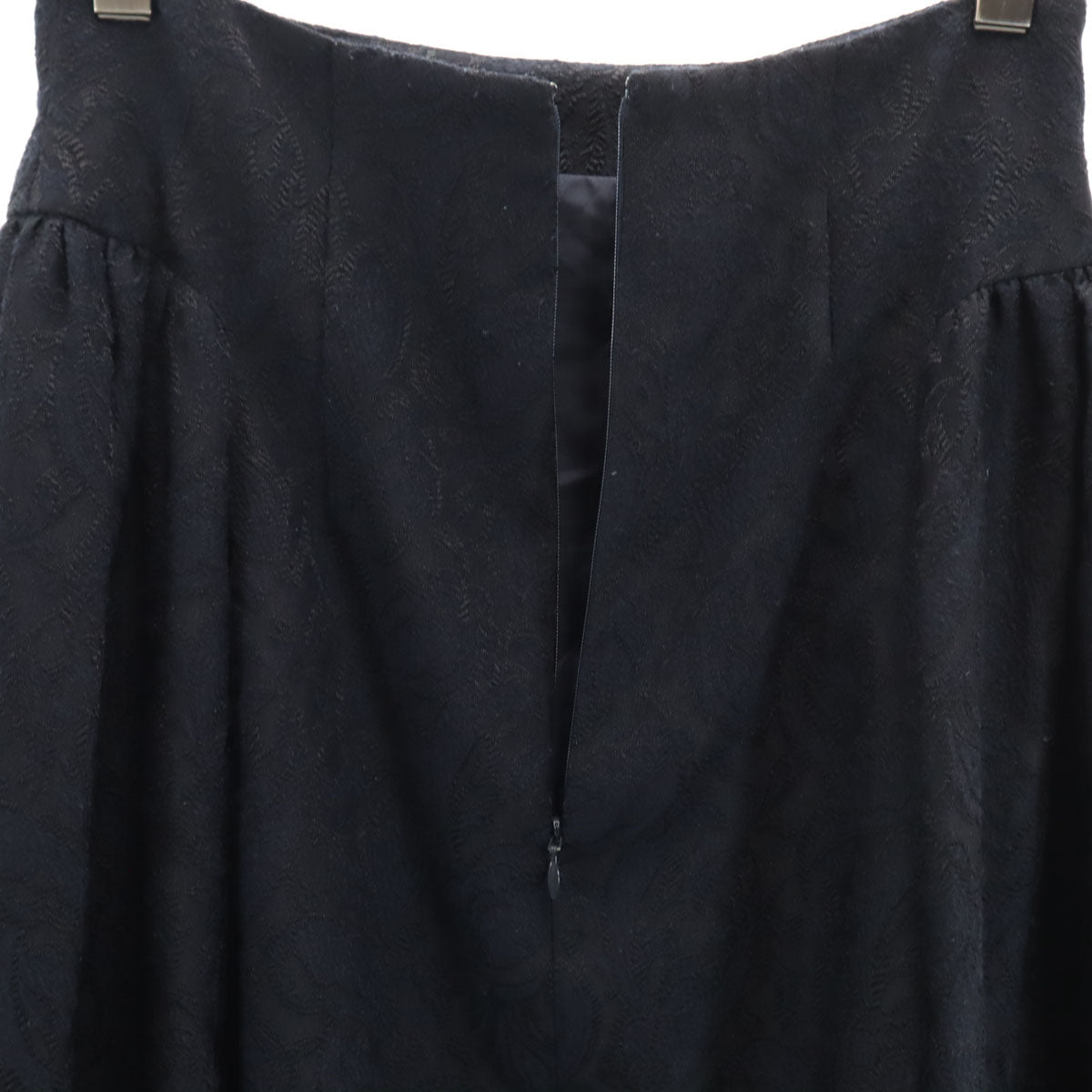 LANVIN en Bleu ランバンオンブルー リーフ柄 ロングスカート 36 ネイビー レディース