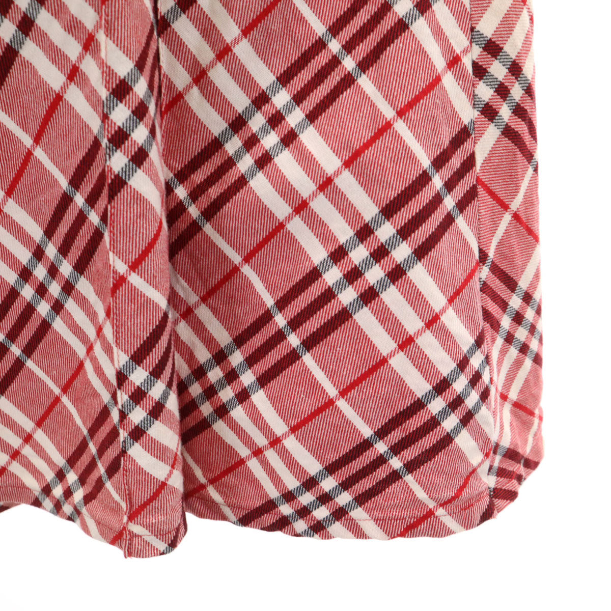 BURBERRY LONDON BLUE LABEL バーバリー ロンドン ブルーレーベル チェック柄 ミモレ丈 ボックス プリーツスカート 36 レッド 三陽商会 レディース