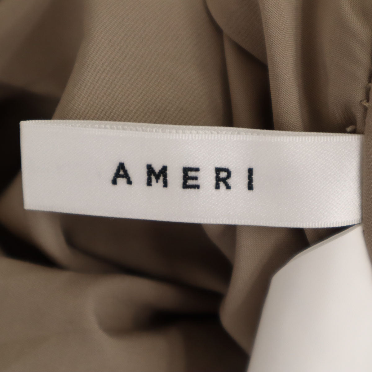 AMERI UNDRESSED アメリ グレンチェック 花刺繍 ロング丈 フレアスカート M グレージュ レディース