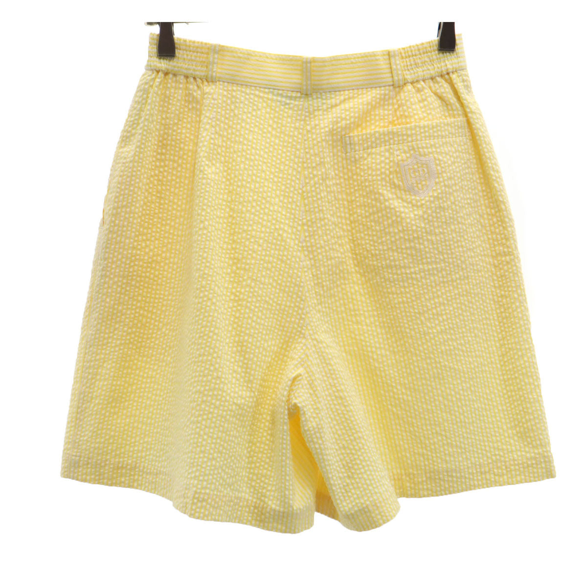 Christian Dior SPORTS クリスチャンディオールスポーツ 90s オールド ストライプ柄 シアサッカー ショートパンツ L イエロー レディース