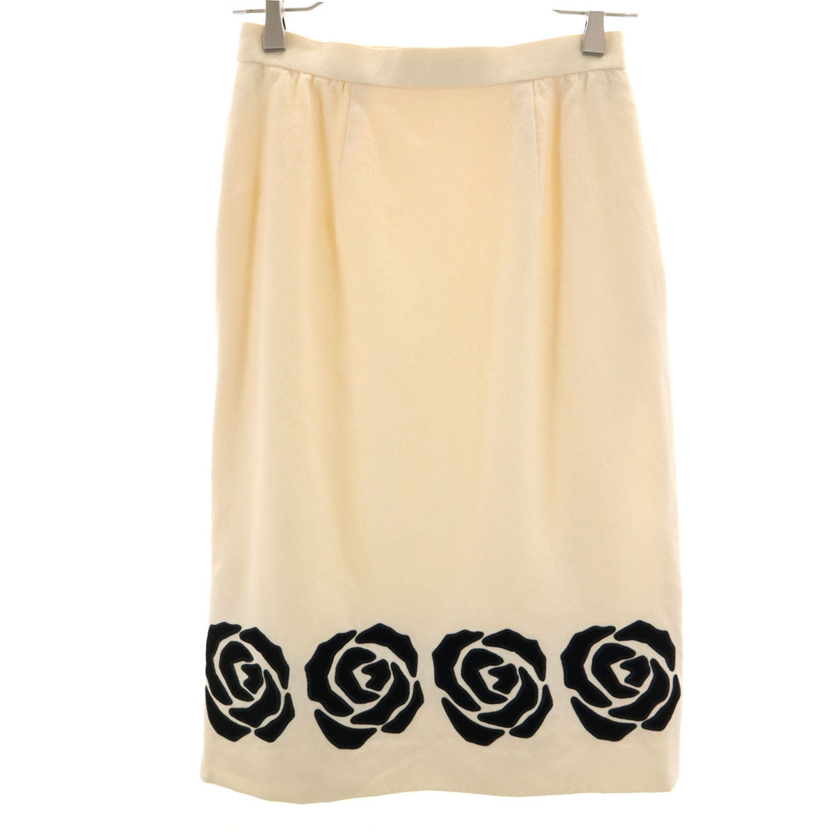 Christian Dior クリスチャンディオール 90s PRET-A-PORTER ウール オールド ミディ丈 スカート M オフホワイト レディース