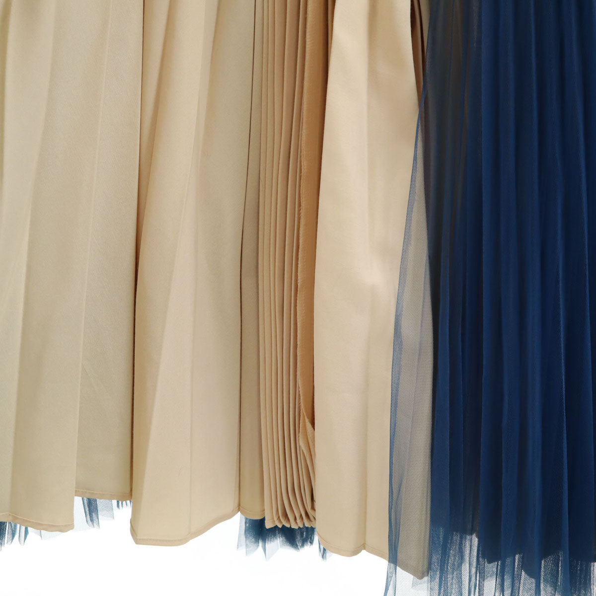 UNDERCOVER アンダーカバー 日本製 ウールブレンド ミモレ丈 巻き プリーツスカート F ブルー系 チュール レディース