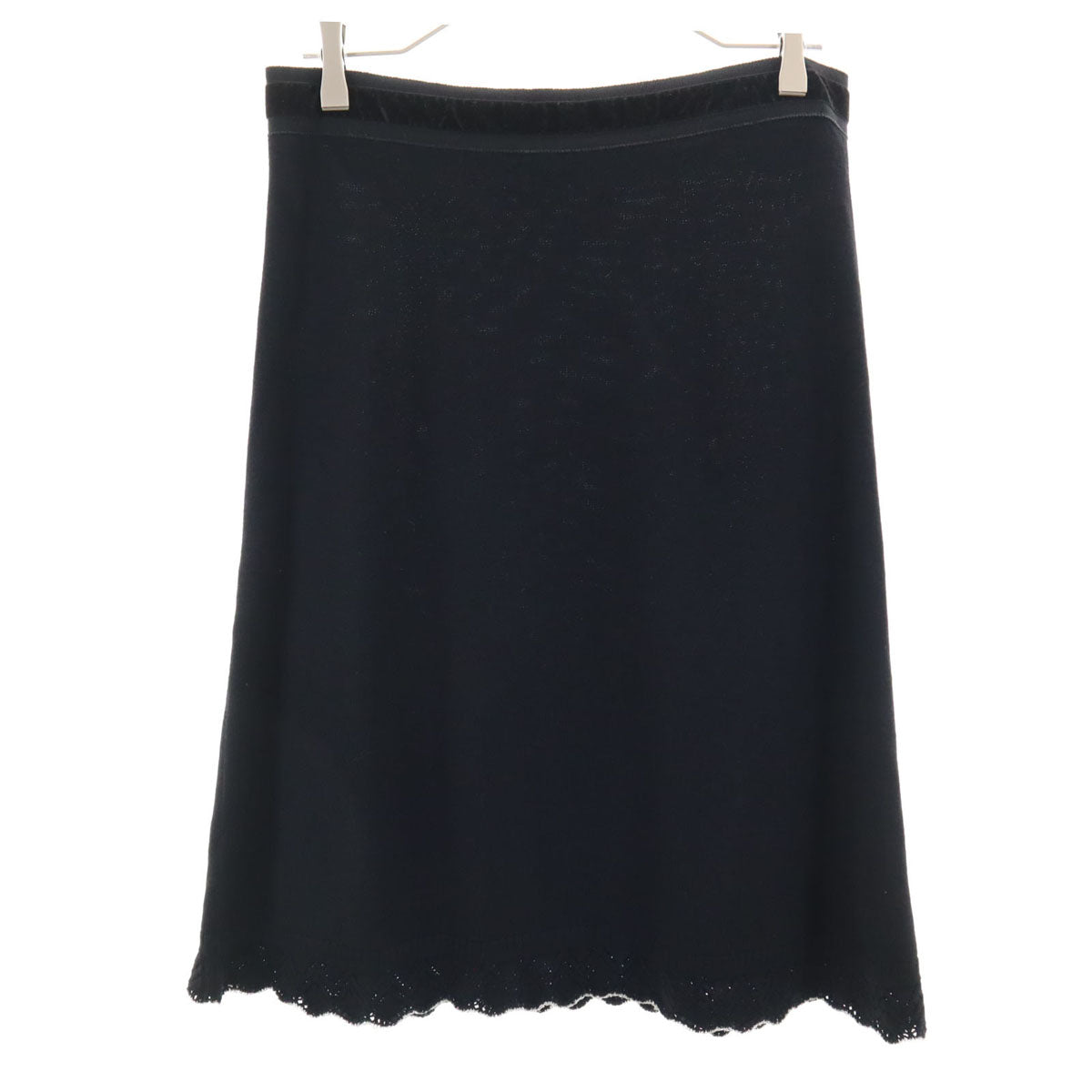 Salvatore Ferragamo サルヴァトーレフェラガモ 90s ウールブレンド オールド ミディ丈 ニット スカート M ブラック系 レディース