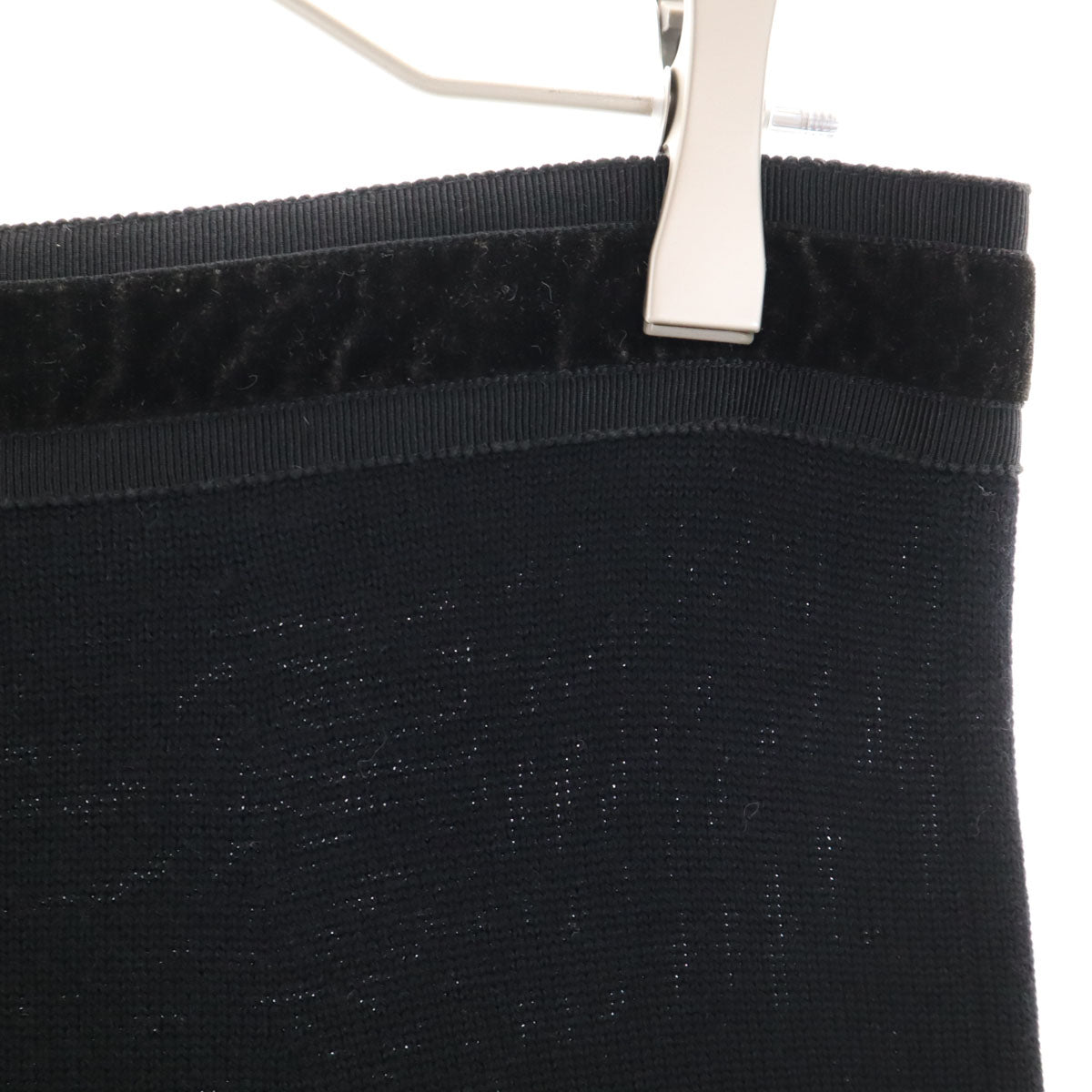 Salvatore Ferragamo サルヴァトーレフェラガモ 90s ウールブレンド オールド ミディ丈 ニット スカート M ブラック系 レディース