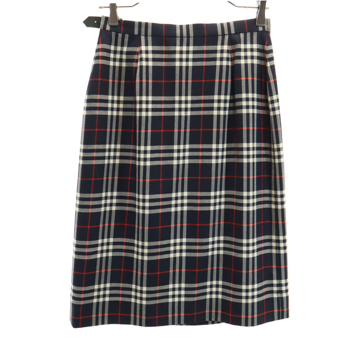 Burberrys バーバリーズ 90s ウール オールド チェック柄 ミディ丈 ラップスカート 40 ネイビー 三陽商会 レディース
