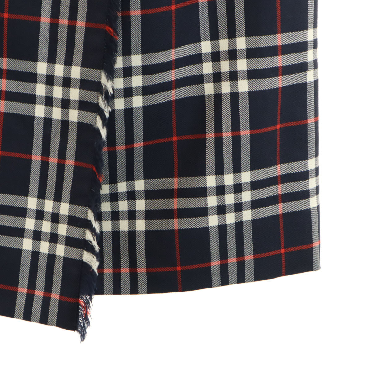 Burberrys バーバリーズ 90s ウール オールド チェック柄 ミディ丈 ラップスカート 40 ネイビー 三陽商会 レディース