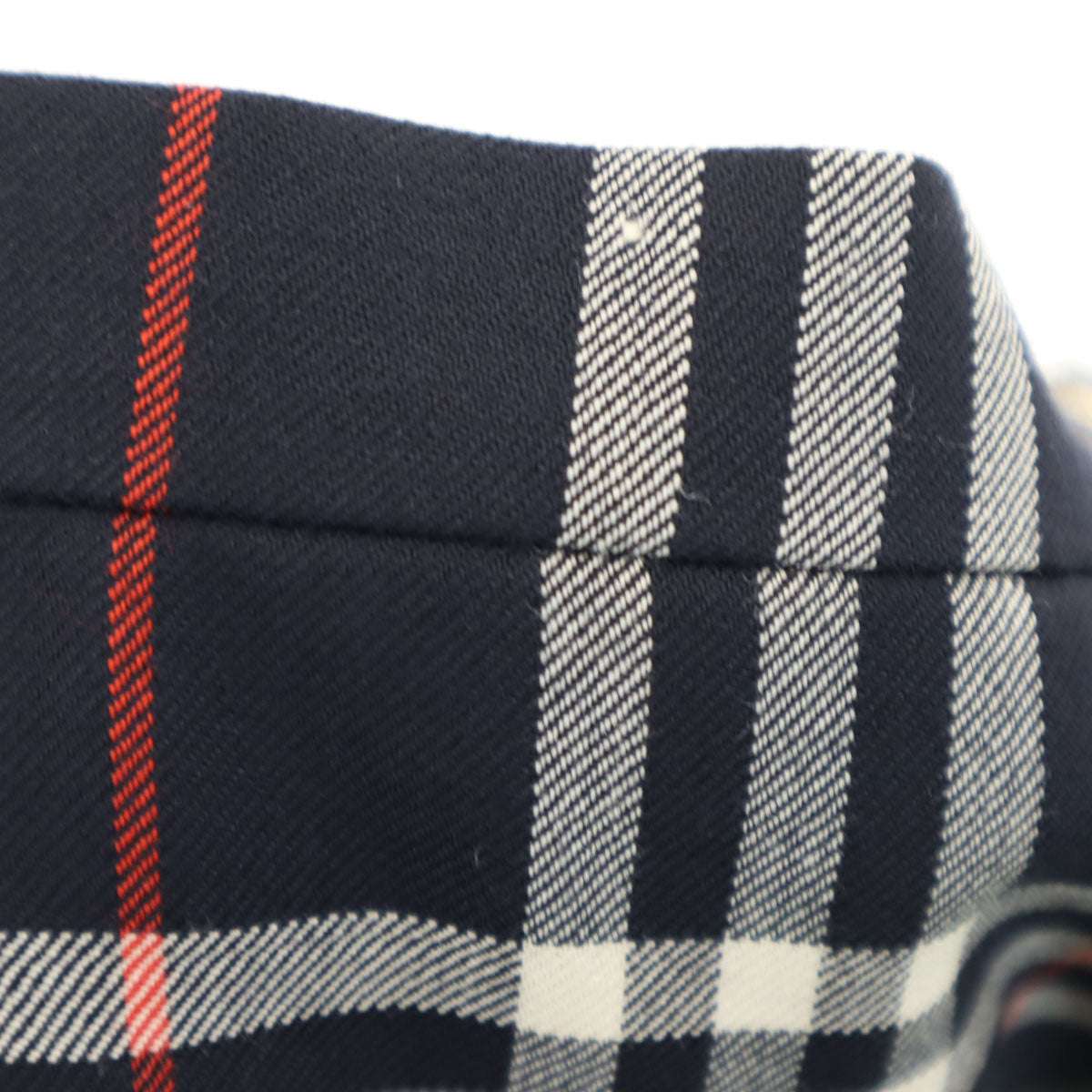 Burberrys バーバリーズ 90s ウール オールド チェック柄 ミディ丈 ラップスカート 40 ネイビー 三陽商会 レディース