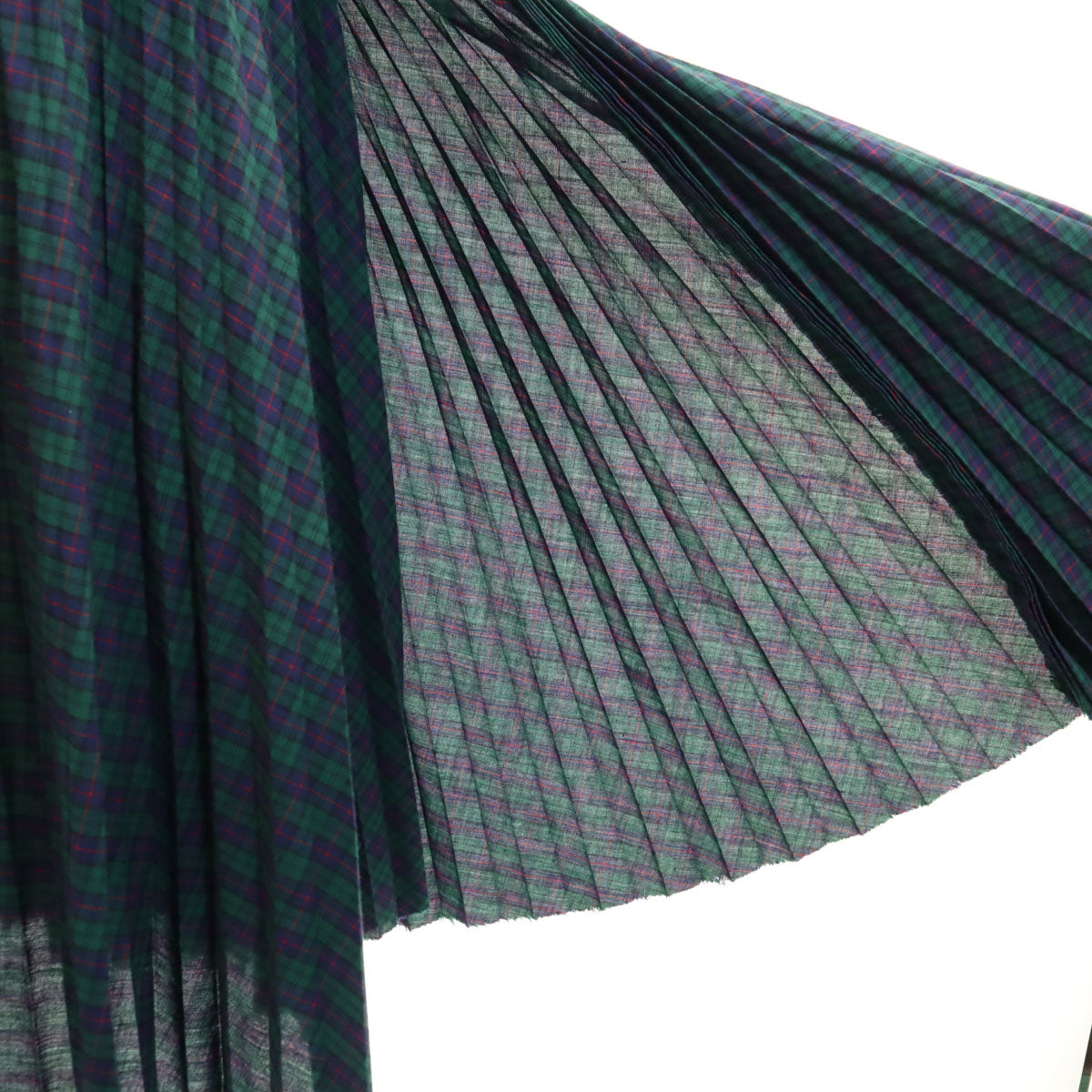 tricot COMME des GARCONS トリコットコムデギャルソン 2004年 00s 日本製 チェック柄 ミディ丈 プリーツ ラップスカート M グリーン レディース