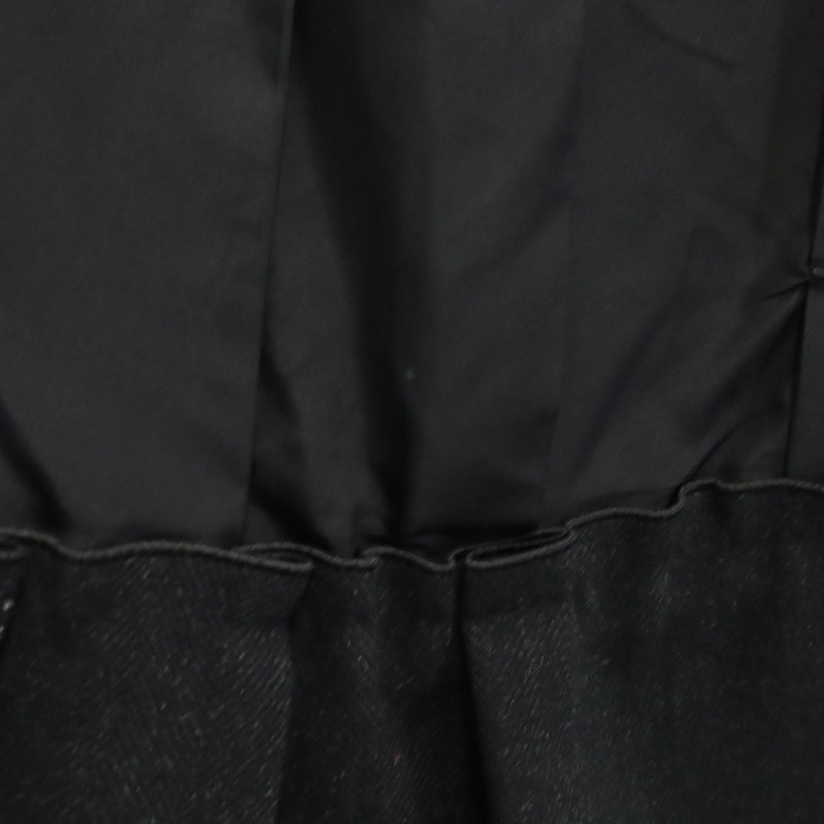 LOUIS VUITTON ルイヴィトン フランス製 シルクブレンド ミディ丈 異素材切替 スカート 36 黒系 レディース