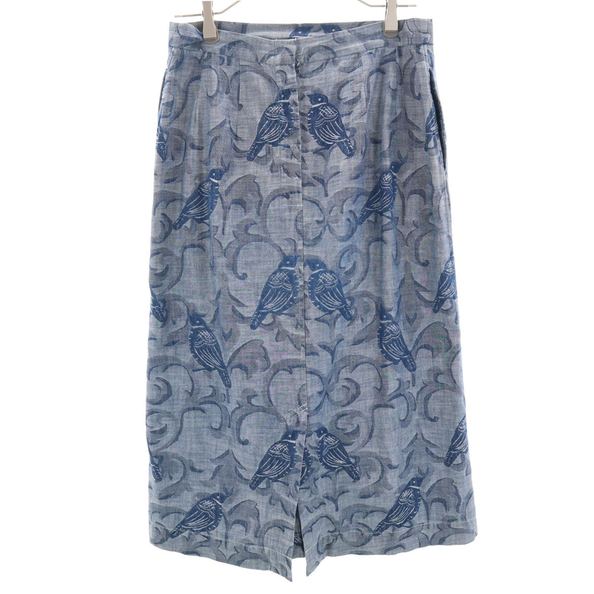 45R フォーティファイブアール 日本製 総柄 ミモレ丈 スカート 3 ネイビー レディース