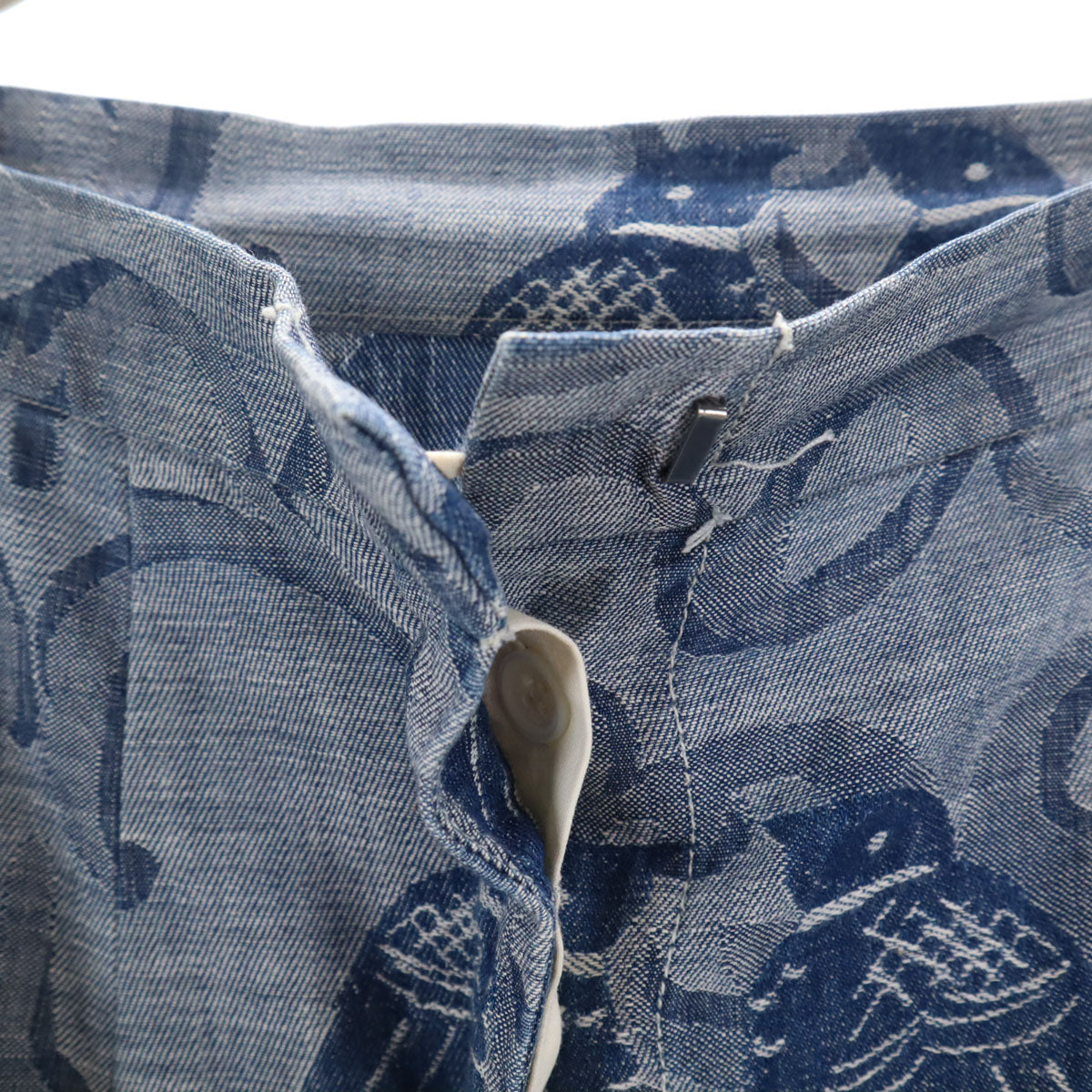 45R フォーティファイブアール 日本製 総柄 ミモレ丈 スカート 3 ネイビー レディース