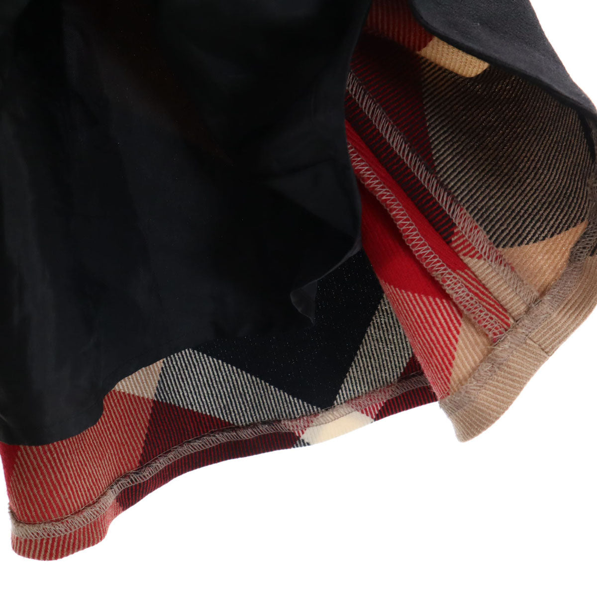 BLUE LABEL CRESTBRIDGE ブルーレーベルクレストブリッジ チェック柄 ミニ丈 フレアスカート 34 ボルドー レディース