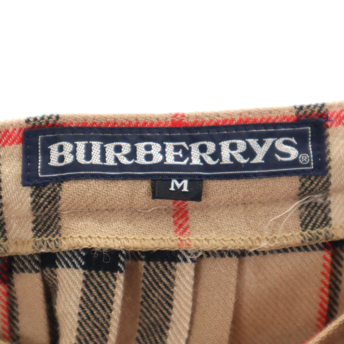 Burberrys バーバリーズ 90s オールド ノバチェック ミモレ丈 プリーツ ラップスカート M ベージュ レディース