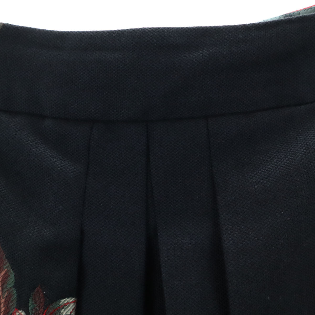 KENZO ケンゾー 花柄 ミモレ丈 ジャガード プリーツスカート 40 チャコール レディース